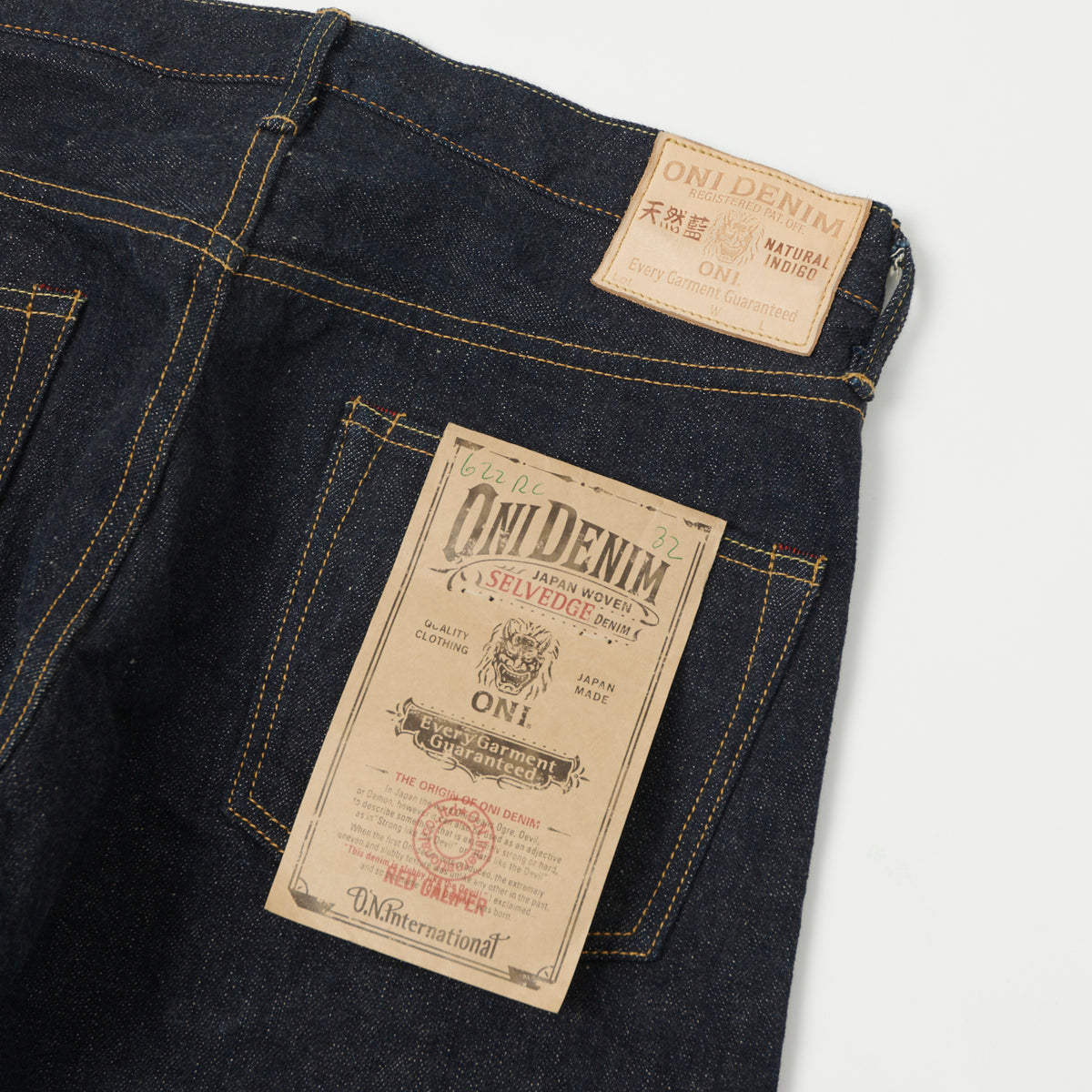 ONI Denim 622RC 16oz Natural Indigo Red Caliper Regular Tapered Jean - One Wash