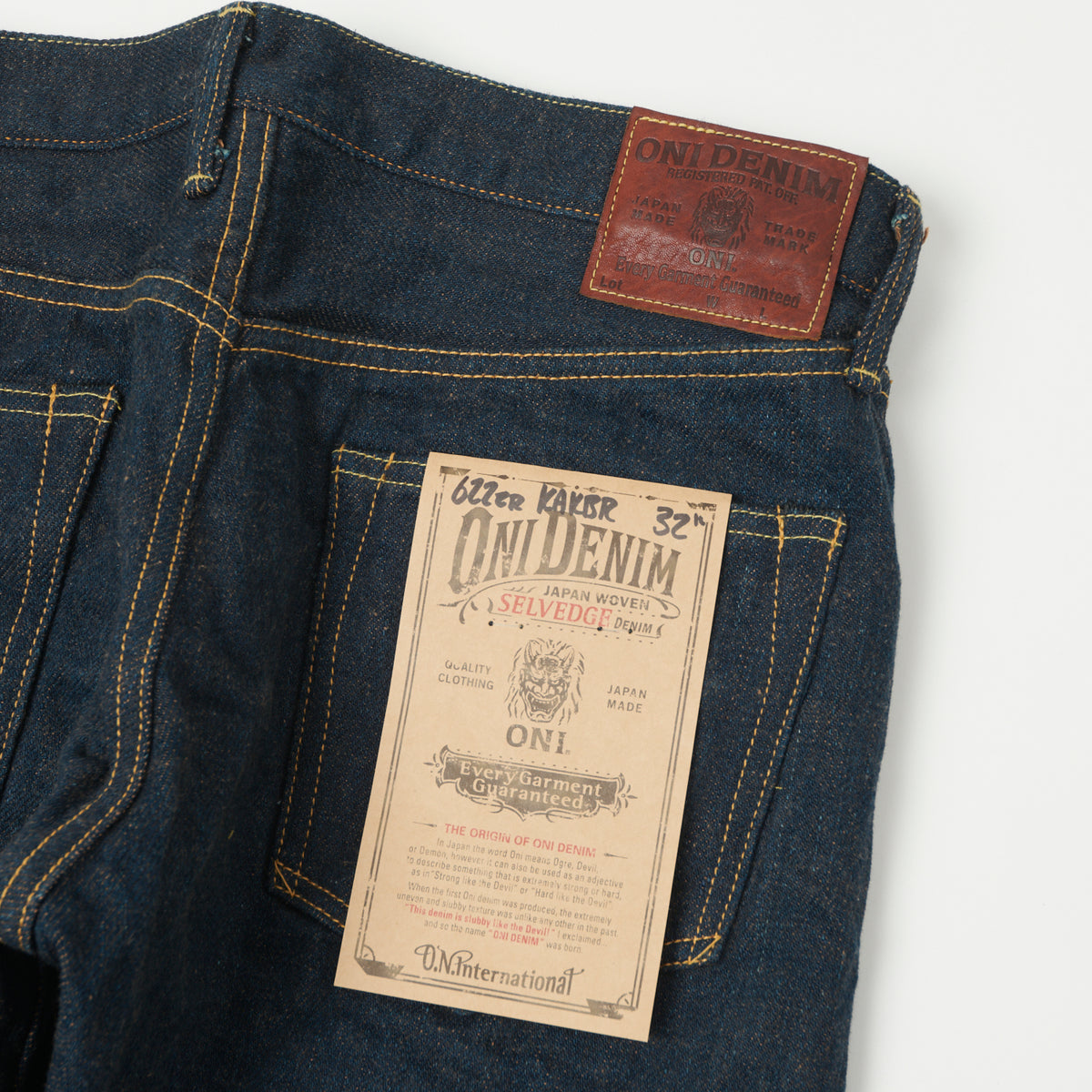 ONI Denim 622ZR-KAKBR 20oz Secret Denim Relaxed Tapered Jean - One Wash