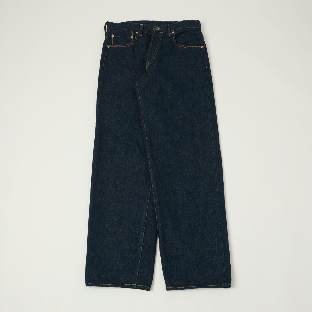 ONI Denim 822ZR-LBR 20oz Brown Weft 'Secret Denim' Extra Wide Tapered Jean - One Wash