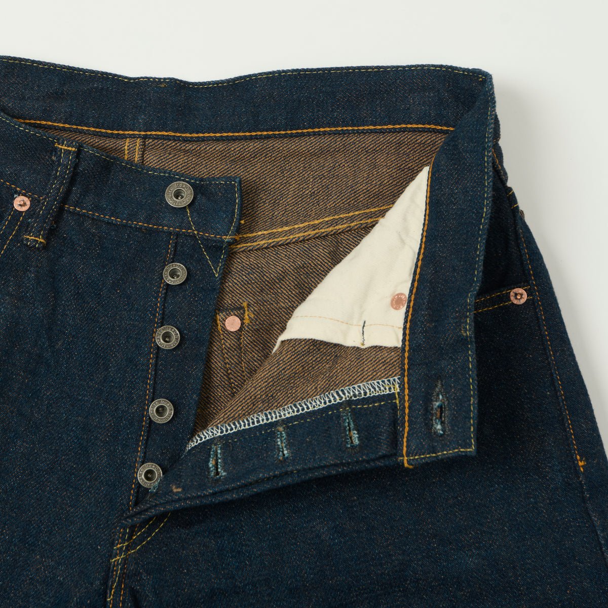ONI Denim 822ZR-LBR 20oz Brown Weft 'Secret Denim' Extra Wide Tapered Jean - One Wash
