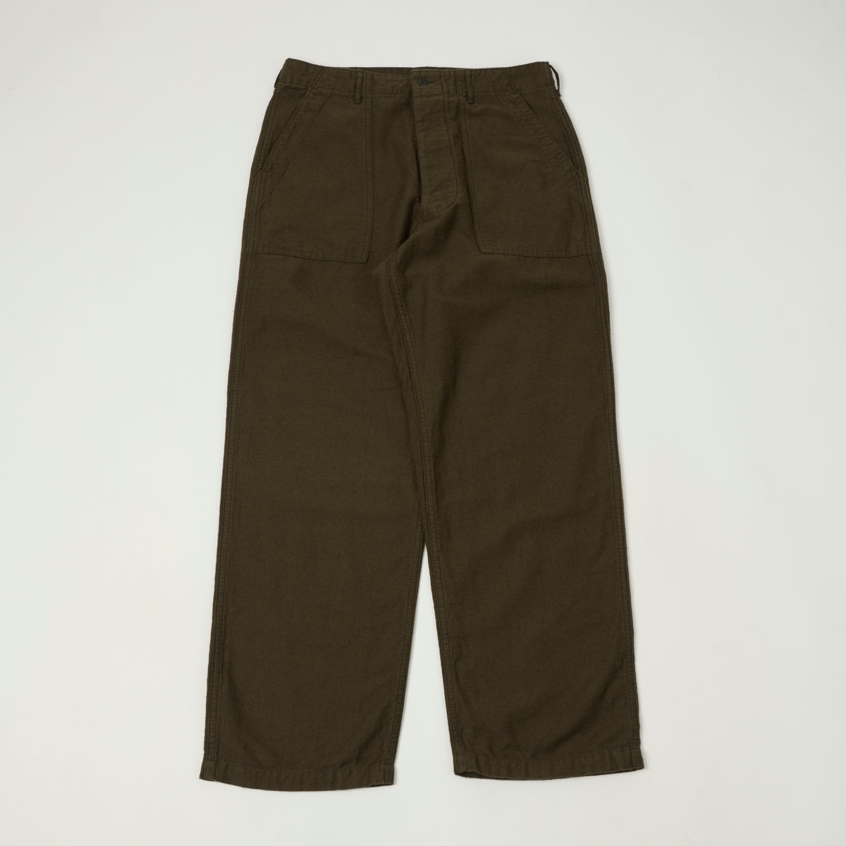 orSlow Brushed Cotton Linen Fatigue Pants - Coffee Brown