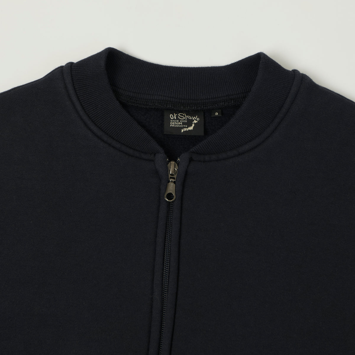 orSlow Zip Through Heavyweight Sweatshirt - Dark Navy