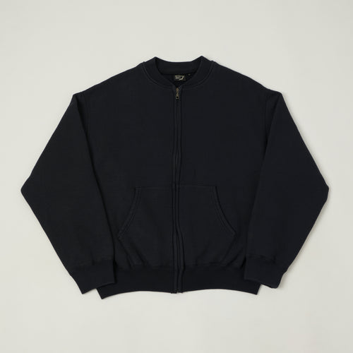 orSlow Zip Through Heavyweight Sweatshirt - Dark Navy