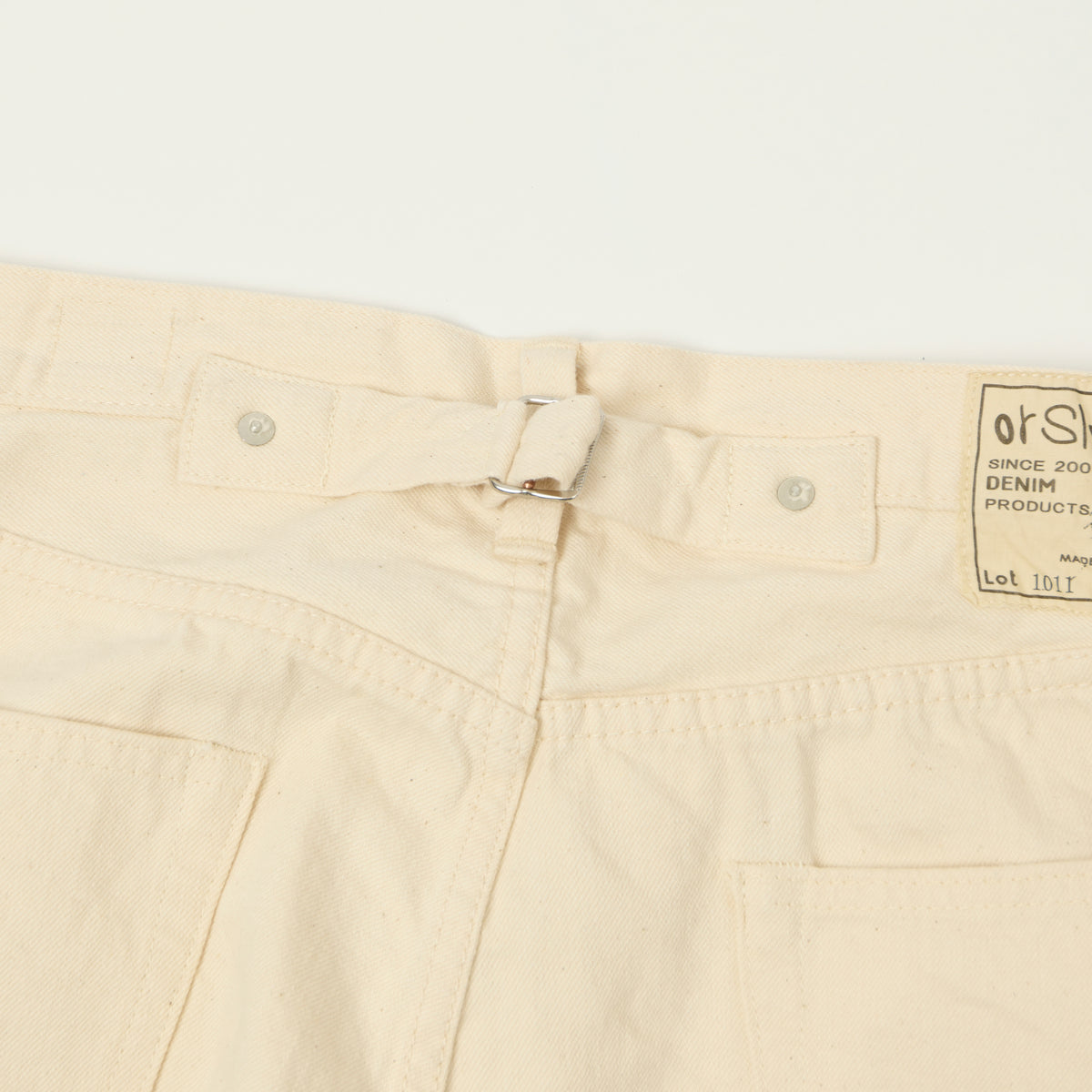 orSlow 'Grandad's' Cinch Back Regular Straight Jean - Ecru