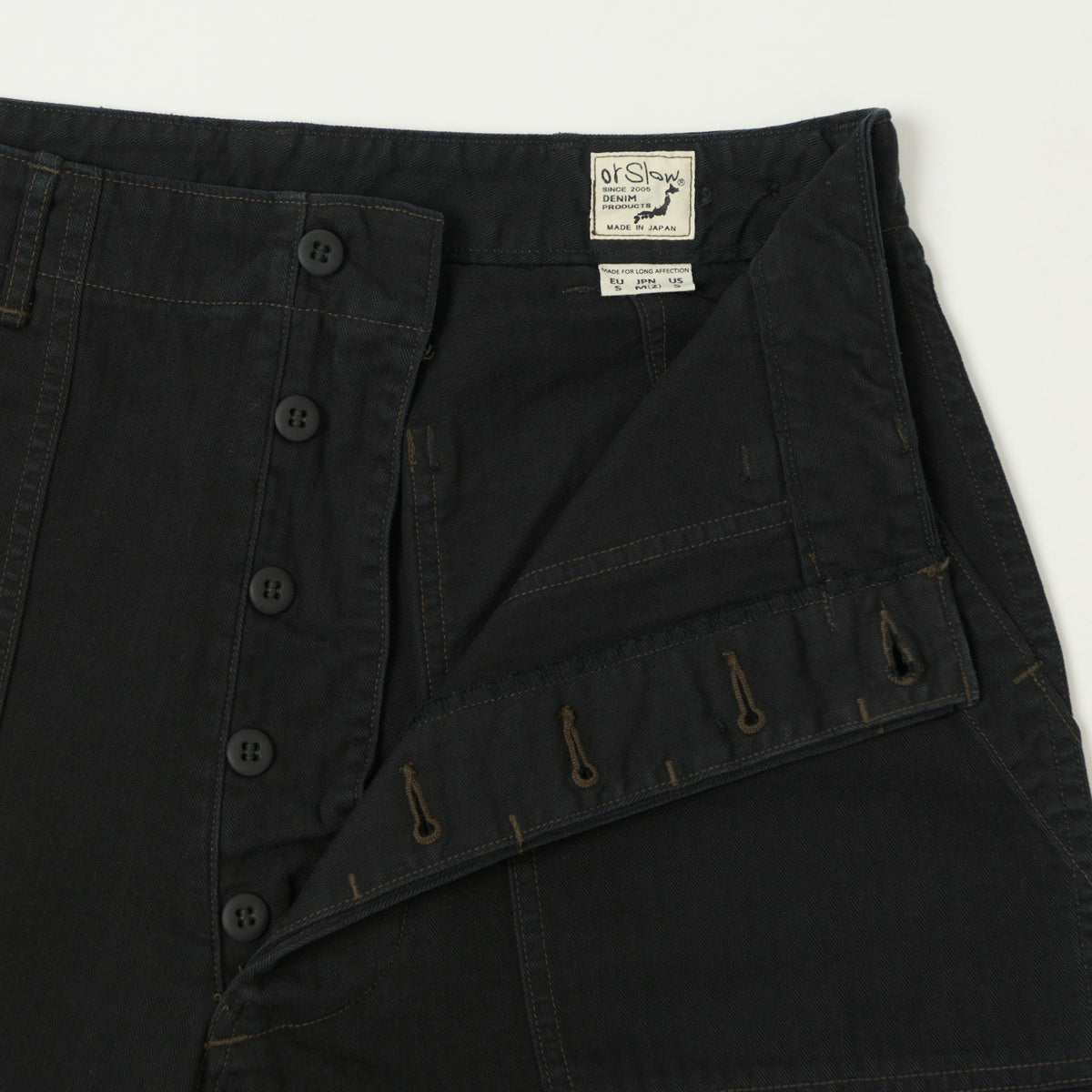 orSlow Herringbone Twill Lightweight Fatigue Pants - Black