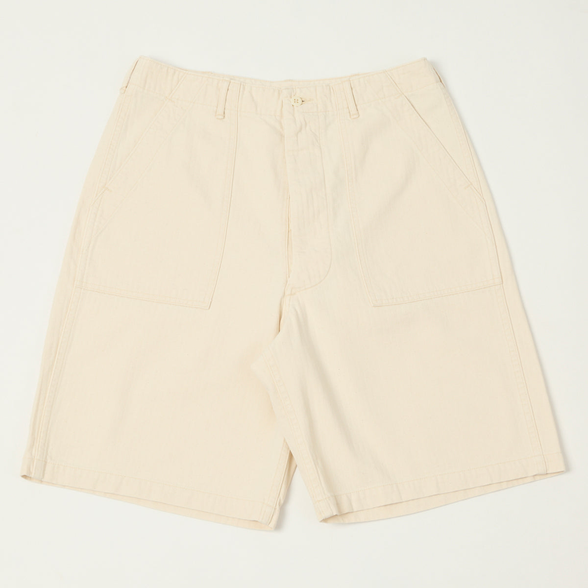 orSlow Herringbone Twill Fatigue Shorts - Ecru