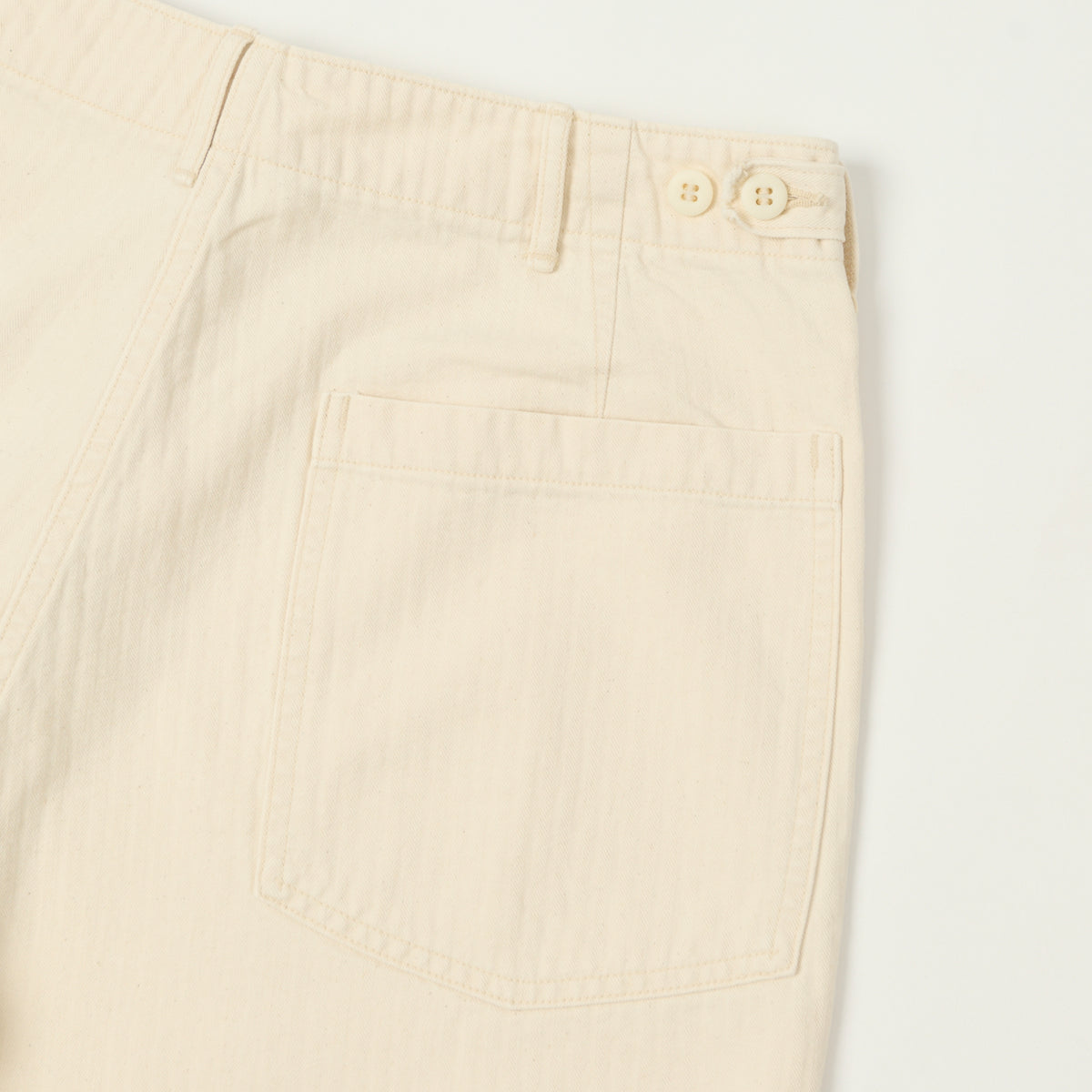 orSlow Herringbone Twill Fatigue Shorts - Ecru