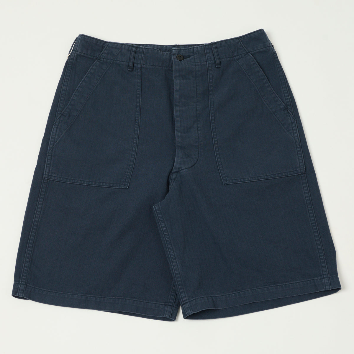 orSlow Herringbone Twill Fatigue Shorts - Navy
