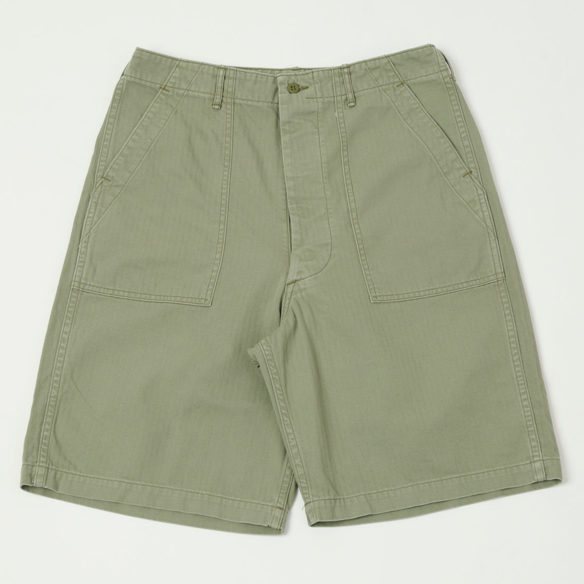 orSlow Herringbone Twill Fatigue Shorts - Green