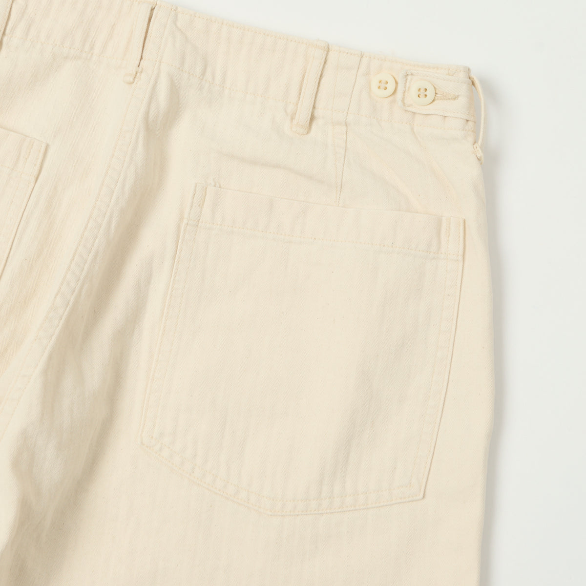 orSlow Herringbone Twill Lightweight Fatigue Pants - Ecru