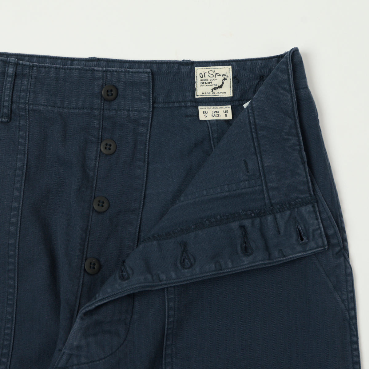 orSlow Herringbone Twill Lightweight Fatigue Pants - Navy