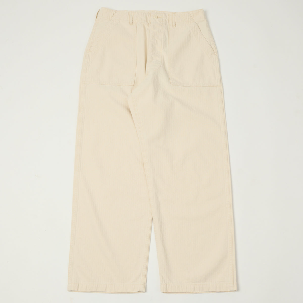 orSlow Herringbone Twill Lightweight Fatigue Pants - Ecru