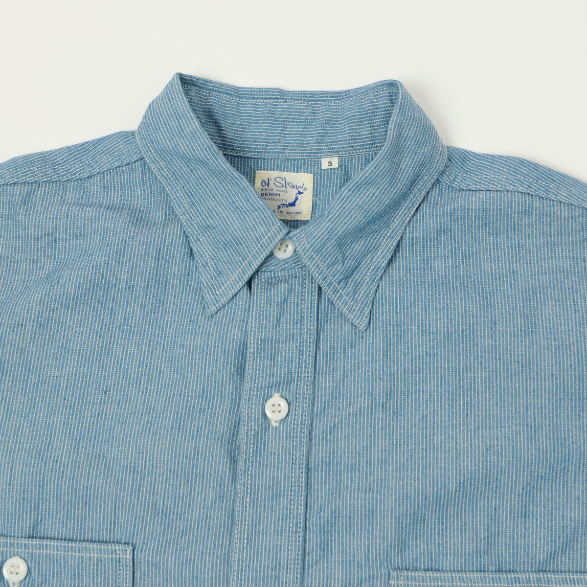 orSlow Vintage Chambray Work Shirt - Hickory Stripe