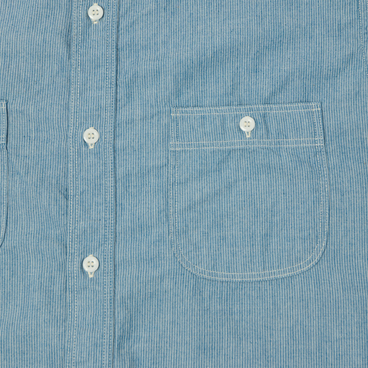 orSlow Vintage Chambray Work Shirt - Hickory Stripe