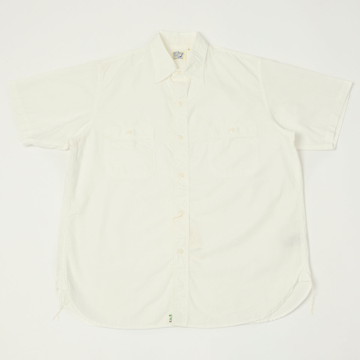 orSlow Short Sleeve Chambray Work Shirt - White