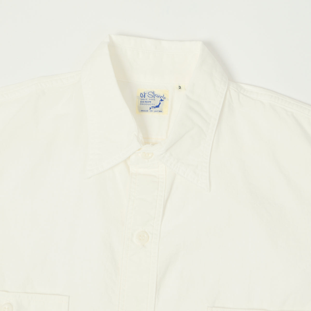 orSlow Short Sleeve Chambray Work Shirt - White