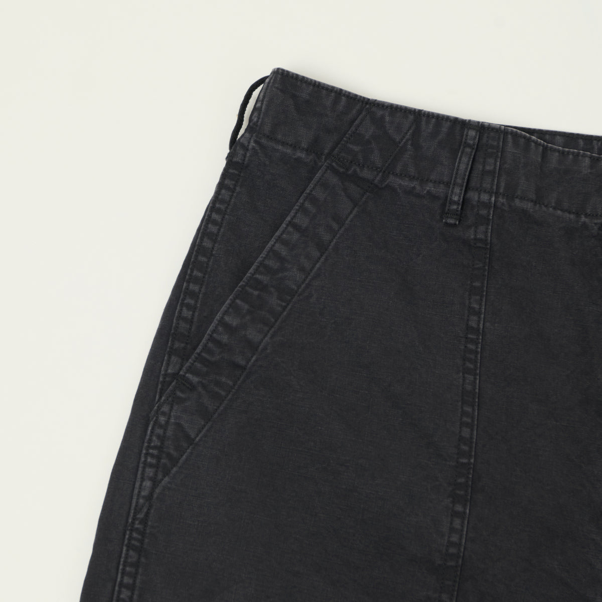 orSlow Lightweight Canvas Summer Fatigue Shorts - Black