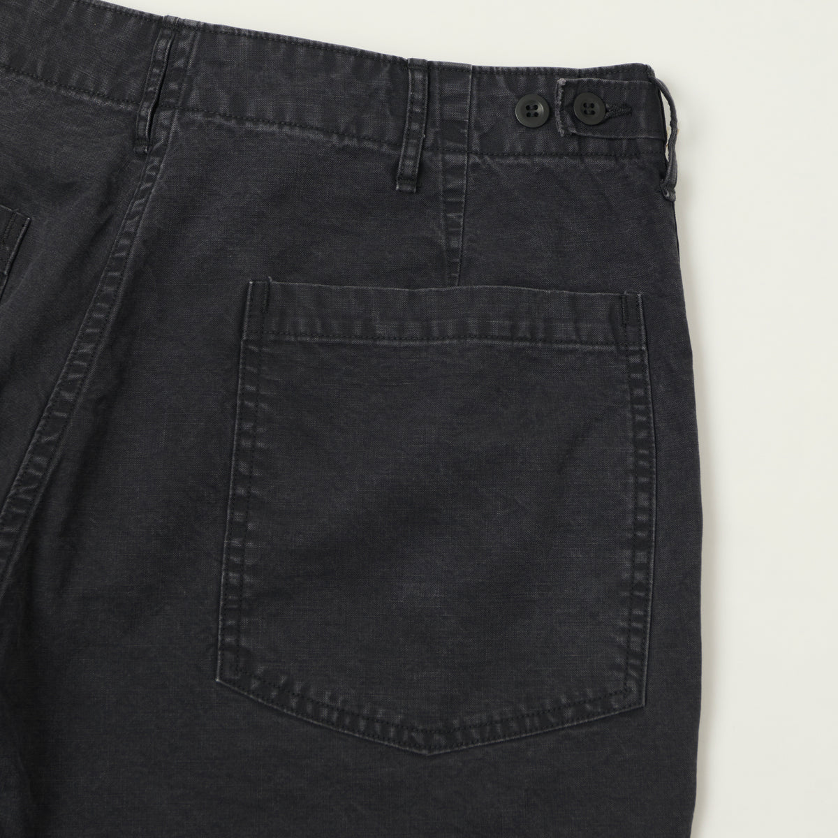 orSlow Lightweight Canvas Summer Fatigue Shorts - Black