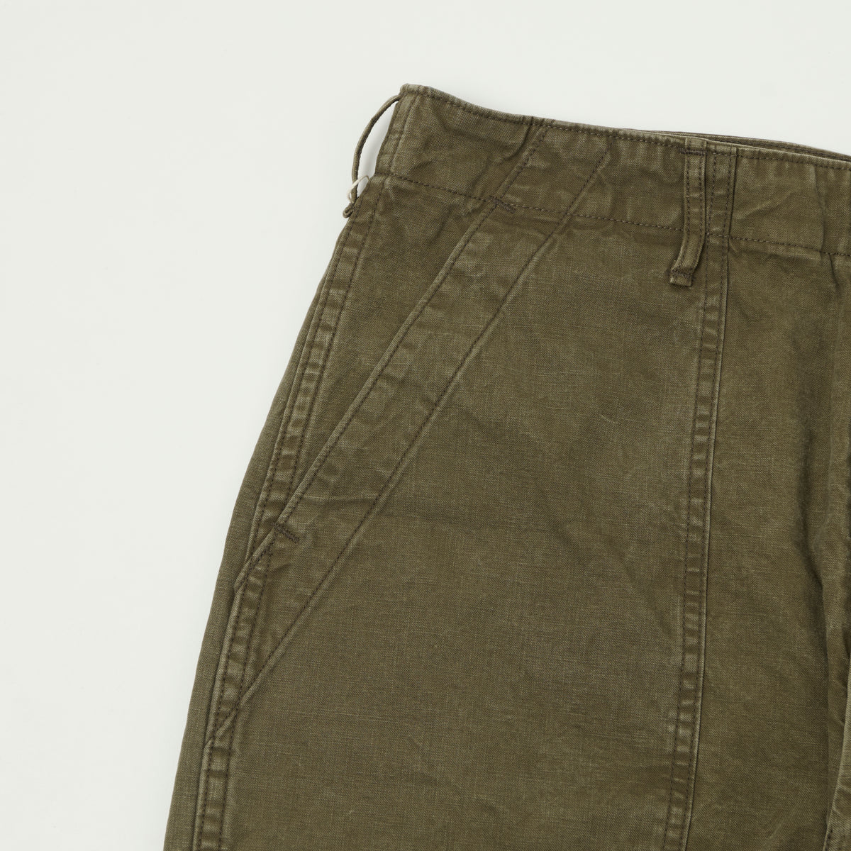 orSlow Lightweight Canvas Summer Fatigue Trouser - Faded Olive