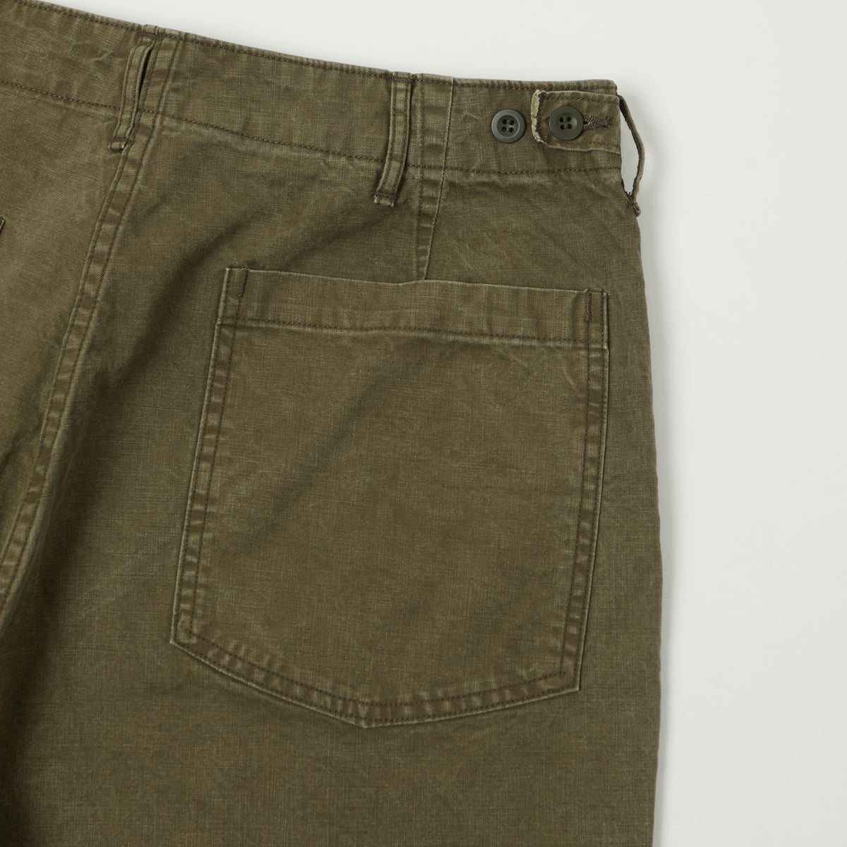 orSlow Lightweight Canvas Summer Fatigue Trouser - Faded Olive