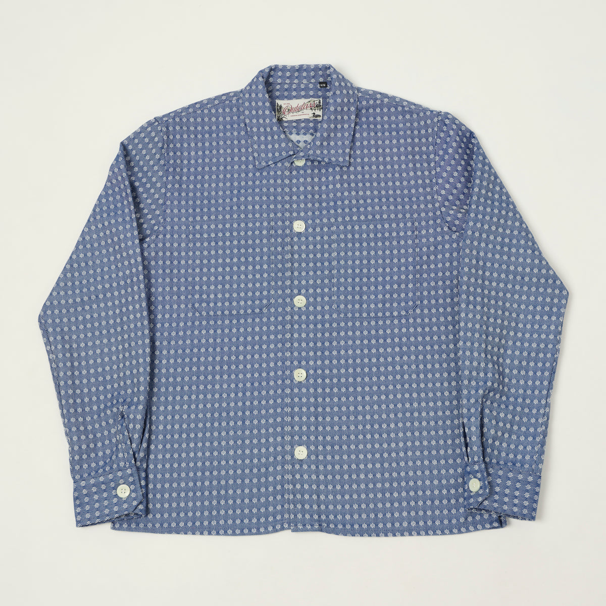 Outclass 'Blue Jay' Jacquard Denim Club Shirt - Blue
