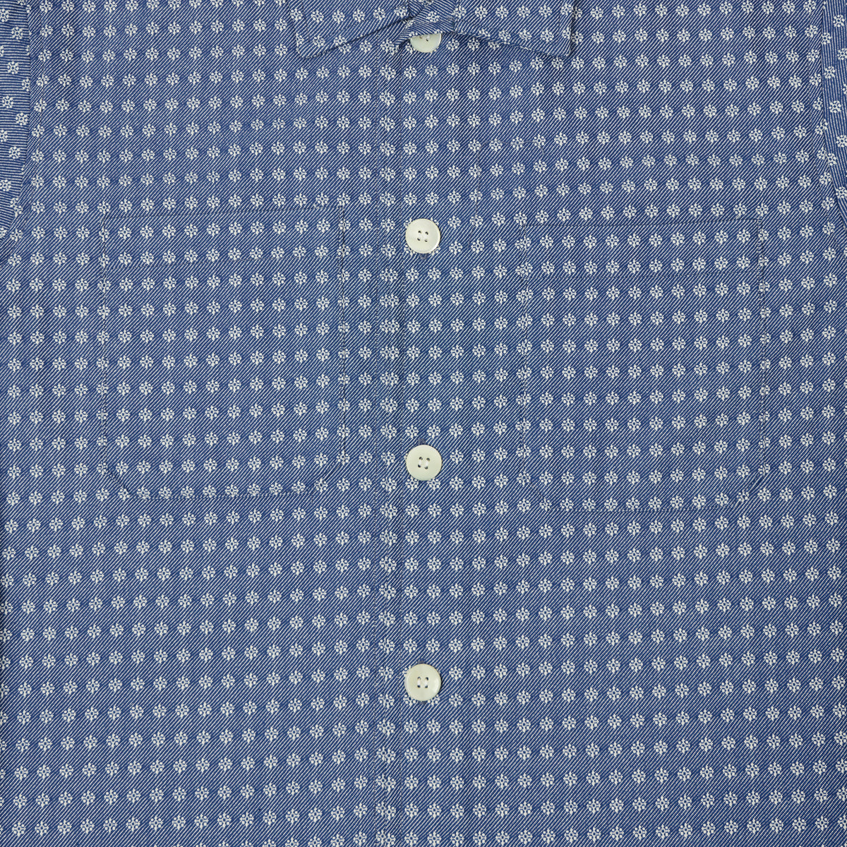Outclass 'Blue Jay' Jacquard Denim Club Shirt - Blue