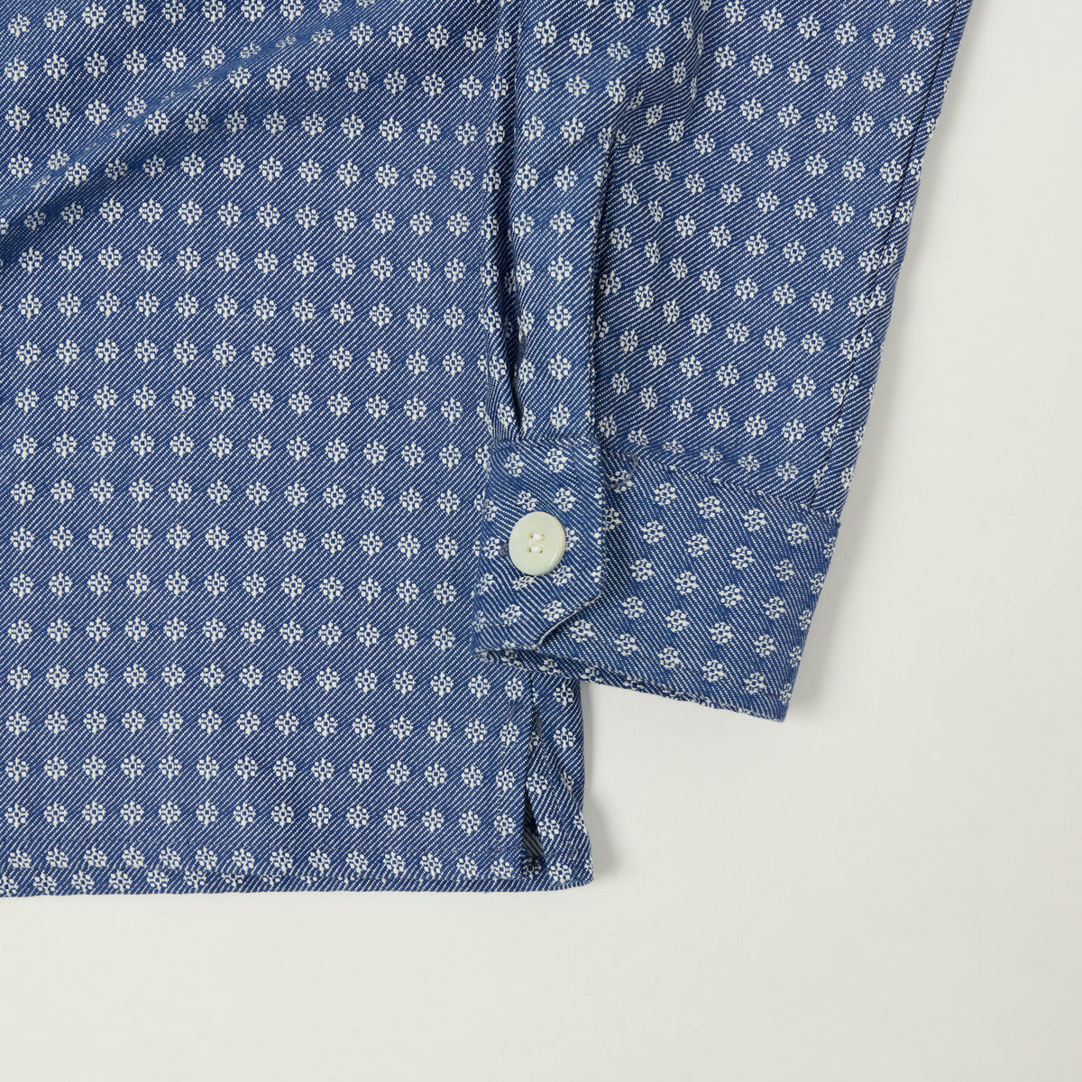 Outclass 'Blue Jay' Jacquard Denim Club Shirt - Blue