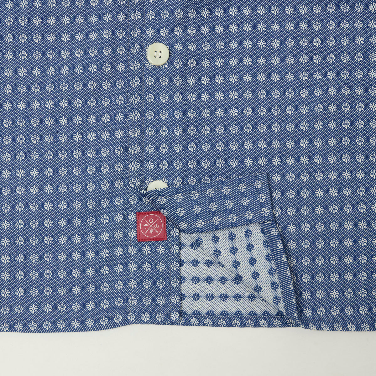 Outclass 'Blue Jay' Jacquard Denim Club Shirt - Blue
