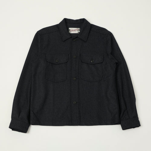 Outclass Wool Camp Shirt - Charcoal Houndstooth