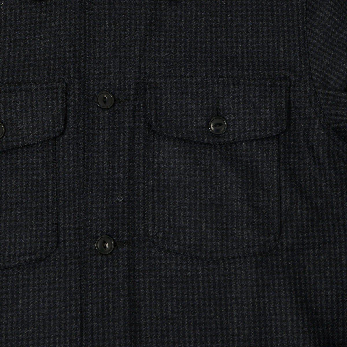 Outclass Wool Camp Shirt - Charcoal Houndstooth