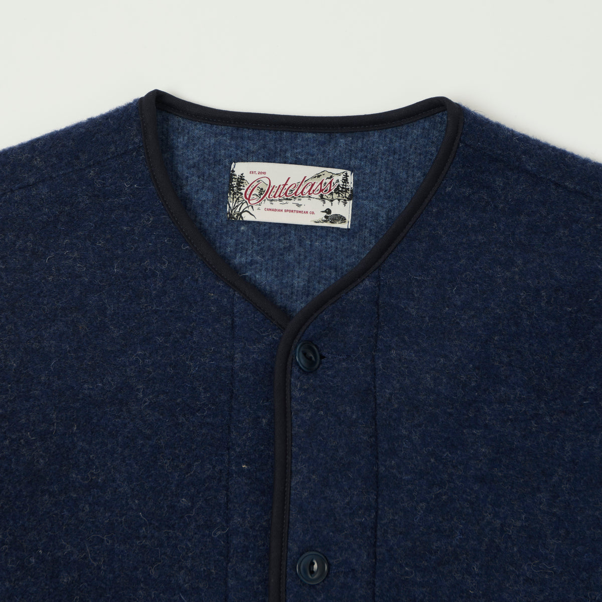 Outclass Boiled Wool Military Liner - Indigo