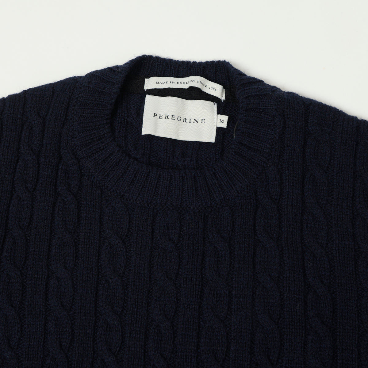 Peregrine Makers Stitch Cable Knit Jumper - Navy