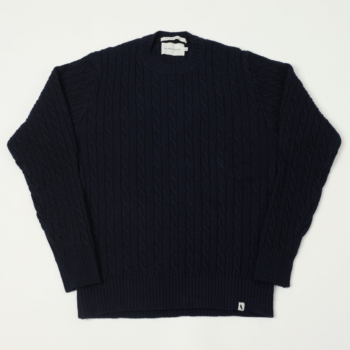Peregrine Makers Stitch Cable Knit Jumper - Navy