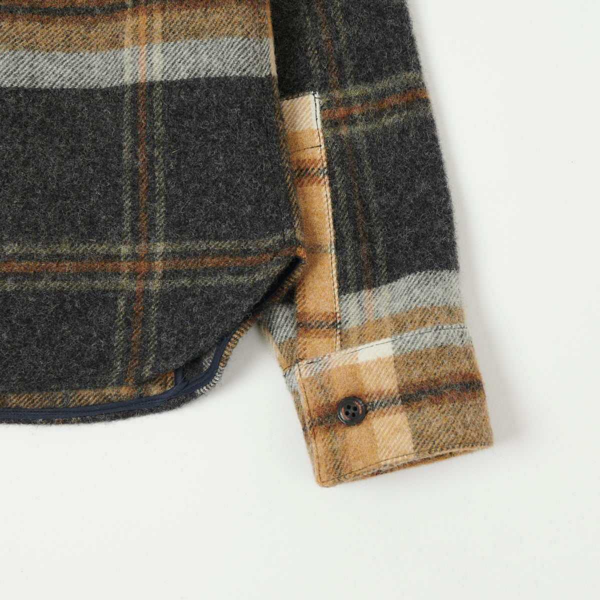 Peregrine 'Barney' Wool Overshirt - Brown/Grey