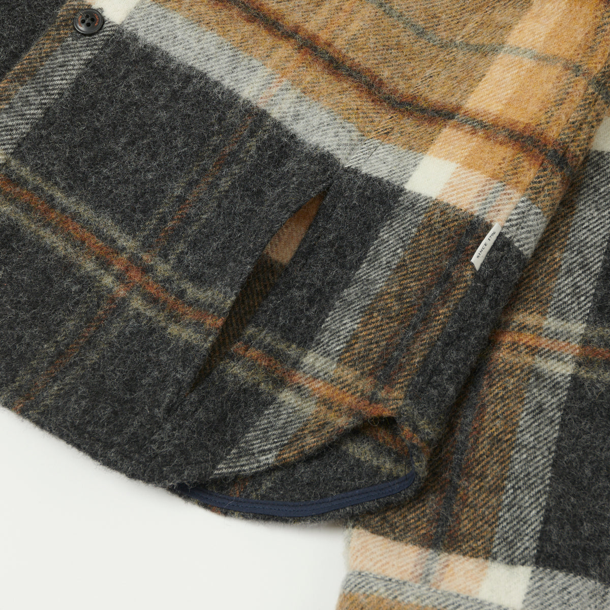 Peregrine 'Barney' Wool Overshirt - Brown/Grey