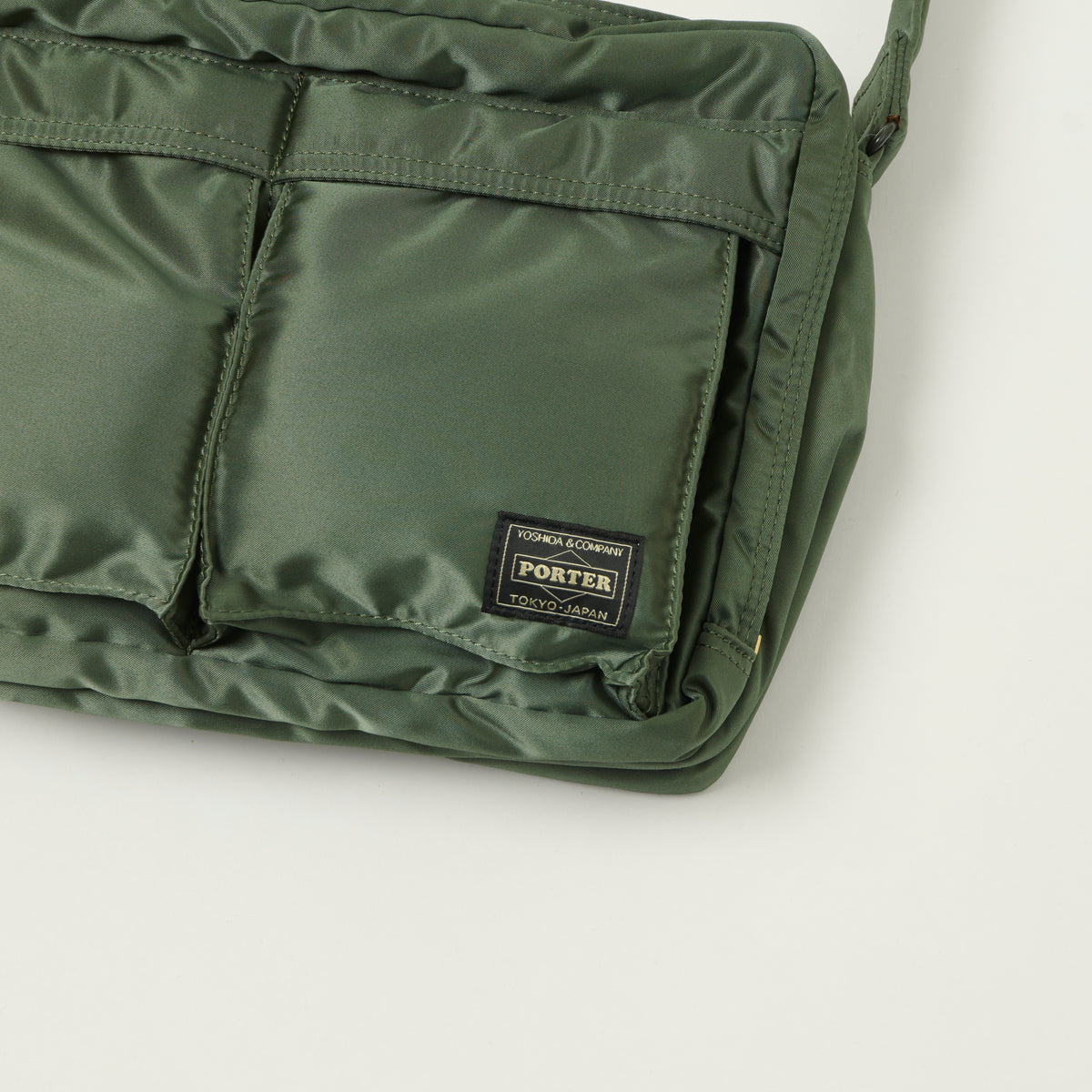Porter-Yoshida & Co Bio Tanker Medium Zipped Sling Bag - Sage Green