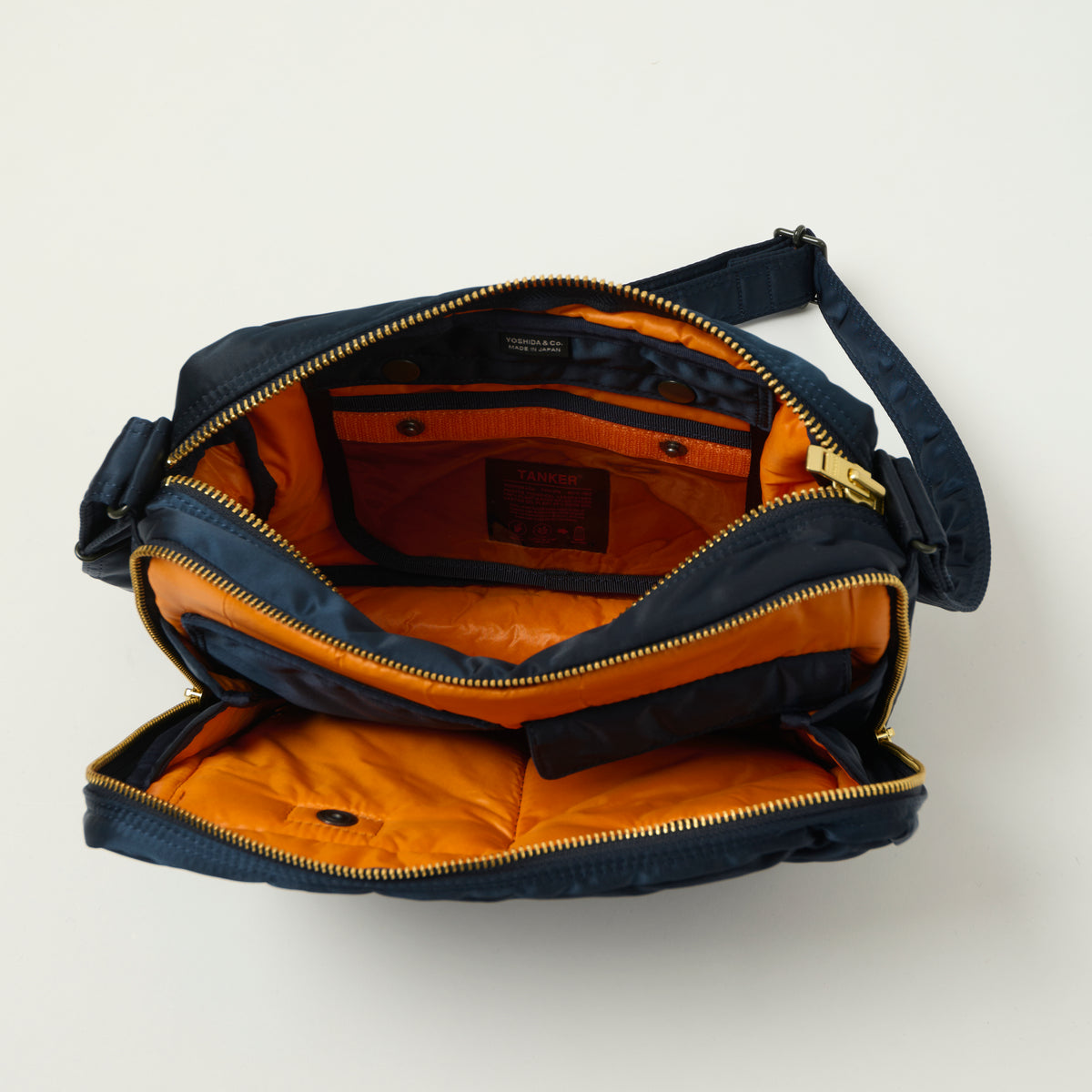 Porter-Yoshida & Co Bio Tanker Medium Zipped Sling Bag - Navy