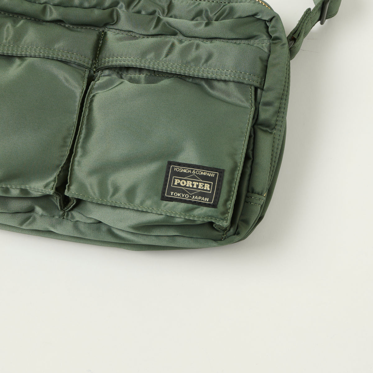 Porter-Yoshida & Co Bio Tanker Zipped Sling Bag - Sage Green