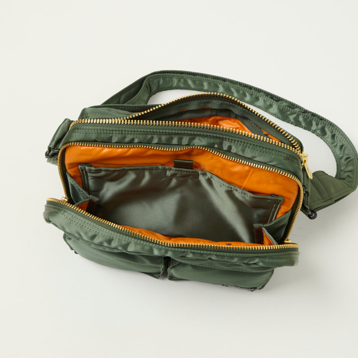 Porter-Yoshida & Co Bio Tanker Zipped Sling Bag - Sage Green
