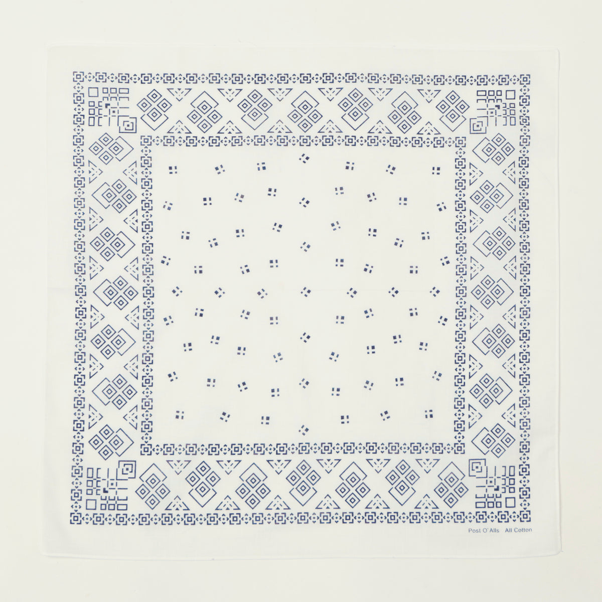 Post Overalls Geo Pattern #1 Bandana - White