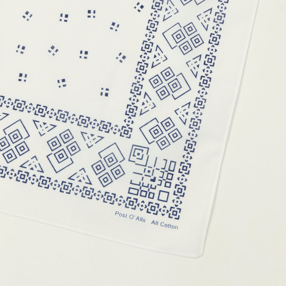 Post Overalls Geo Pattern #1 Bandana - White