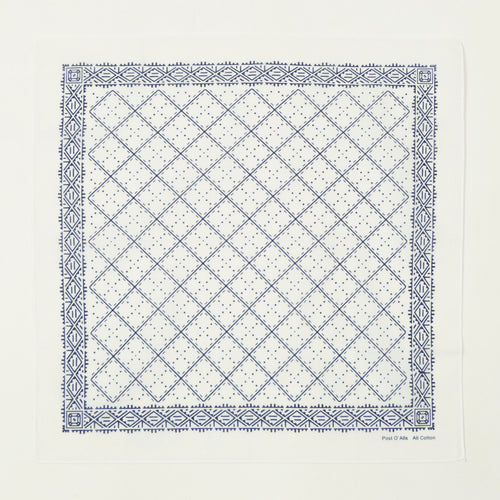 Post Overalls Geo Pattern #2 Bandana - White