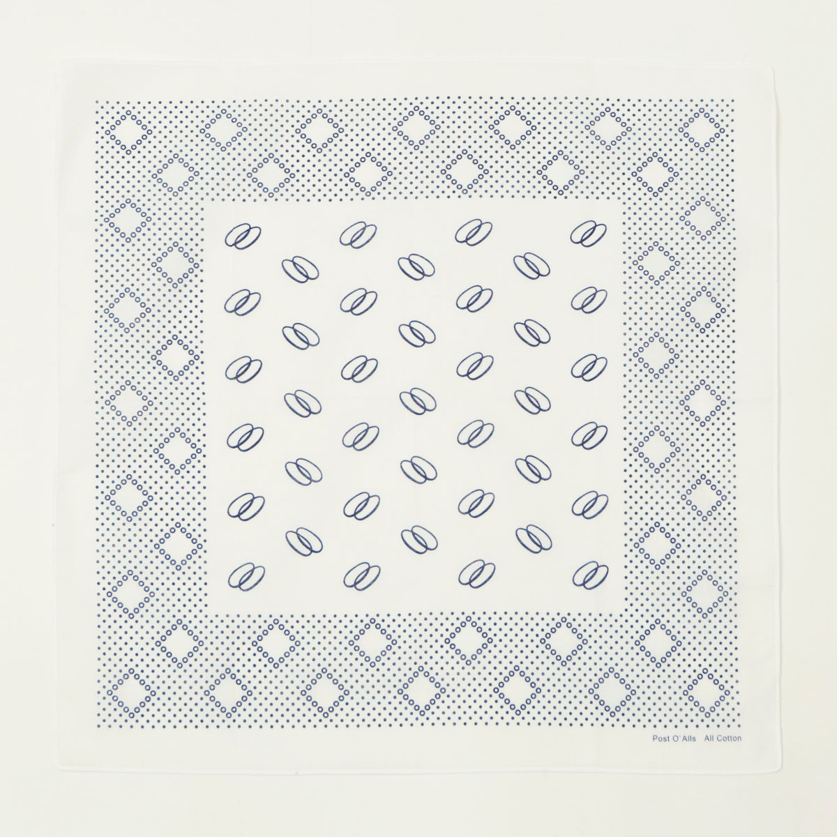 Post Overalls Circles Bandana - White