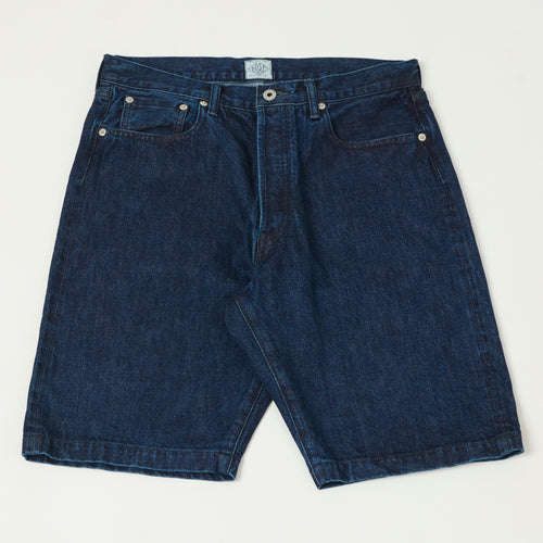 Post Overalls No.2 Five Pocket Denim Shorts - Deep Wash