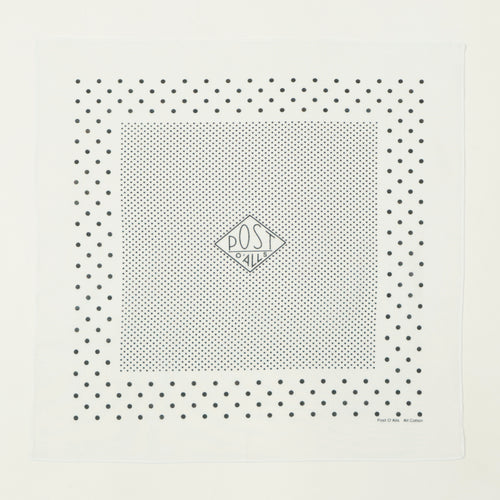 Post Overalls Dots Bandana - White/Charcoal