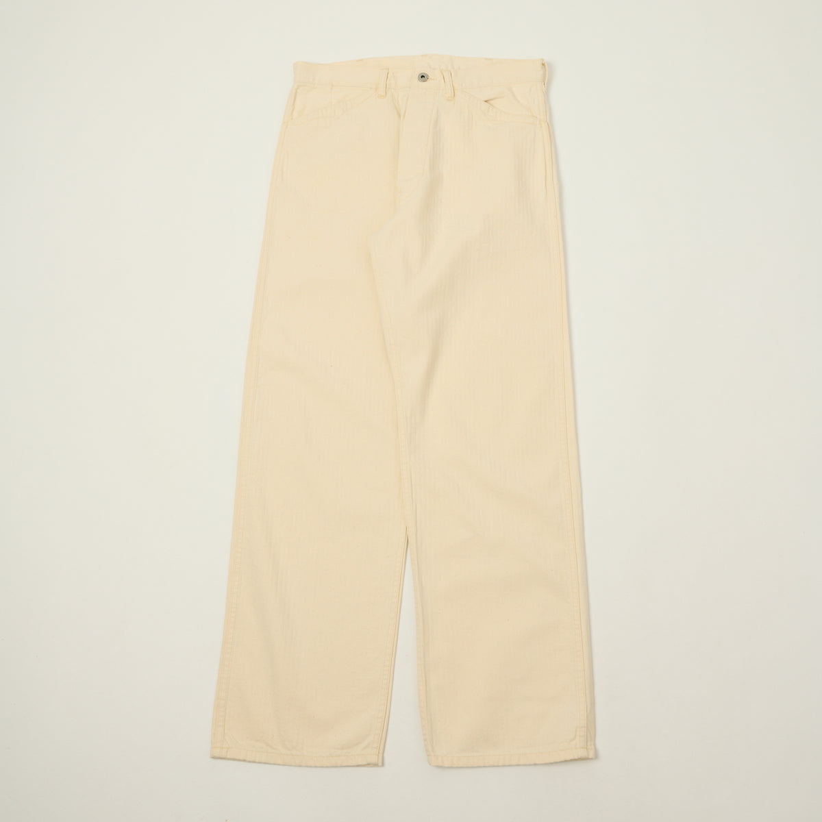 Post Overalls 'Sweetbear' Band-top HBT Trouser - Natural