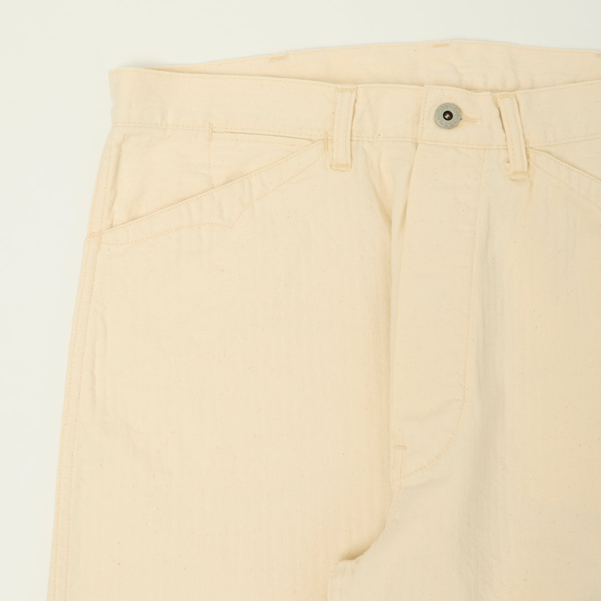 Post Overalls 'Sweetbear' Band-top HBT Trouser - Natural