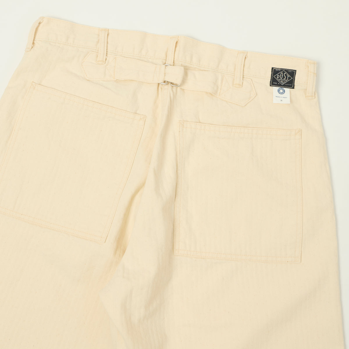 Post Overalls 'Sweetbear' Band-top HBT Trouser - Natural