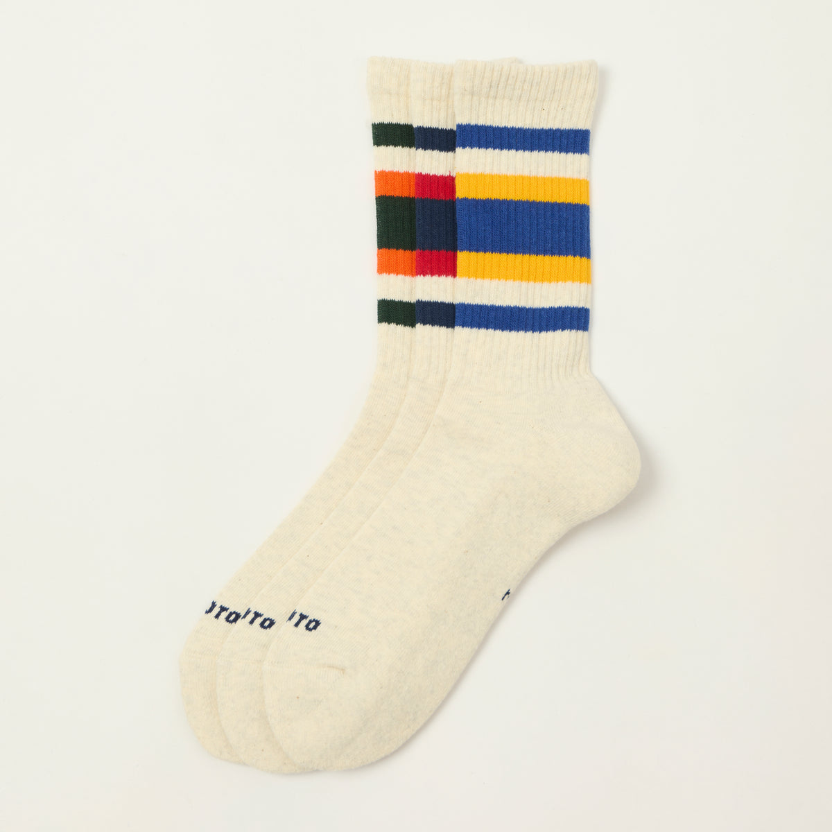 Rototo 3 Pack Everyday Athletic Socks - Multi