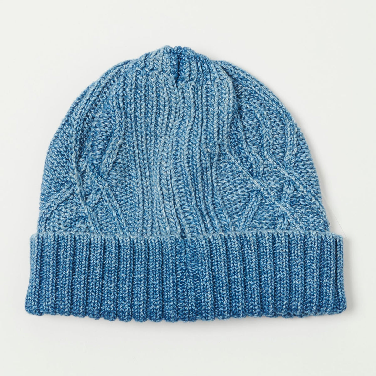 RoToTo Cotton Aran Watch Cap - Light Denim